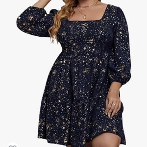 NWT Gold and navy star dress 3X